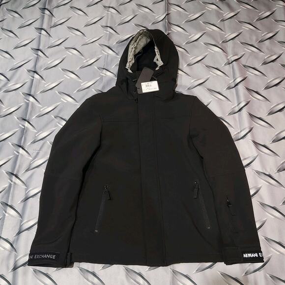 Armani Exchange A|X Mens Caban Coat Quilted Hooded Zip Jacket NWT $280 Size S - Picture 1 of 10